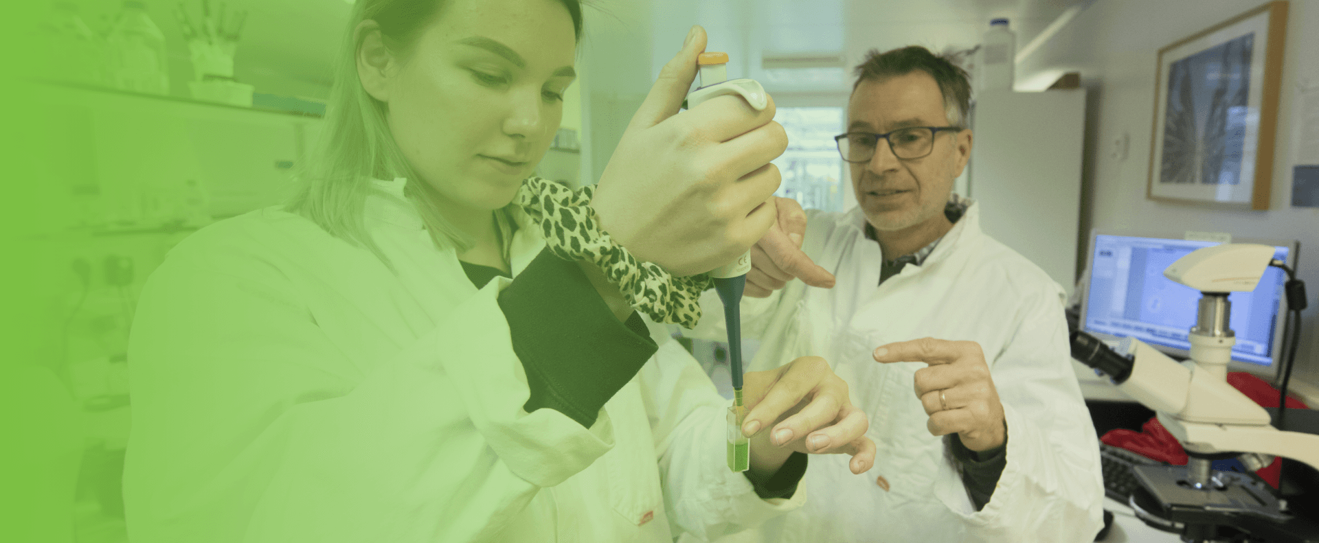 Two people working in a lab