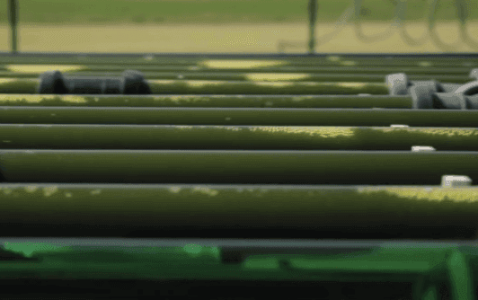 Close up of green pipes